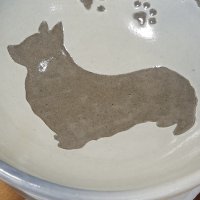 名入れシルエット柄ドッグフードボール*コーギー